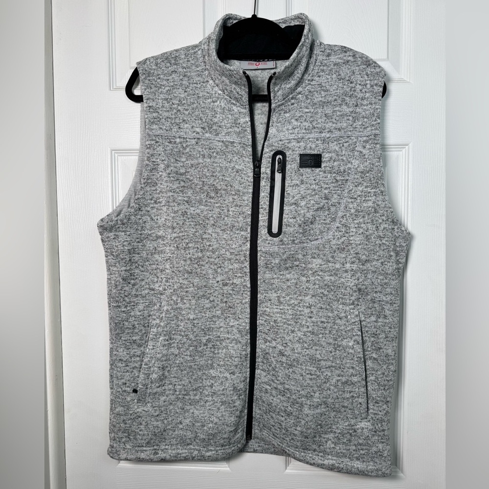 Ohio State Buckeyes Fleece Vest Gray Full Zip Mens Large Game Day